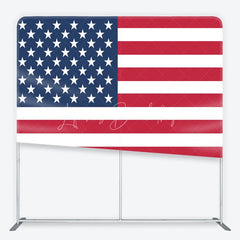 Lofaris Red White and Blue American Flag Square Double-Sided Backdrop Patriotic 4th of July Party Decor