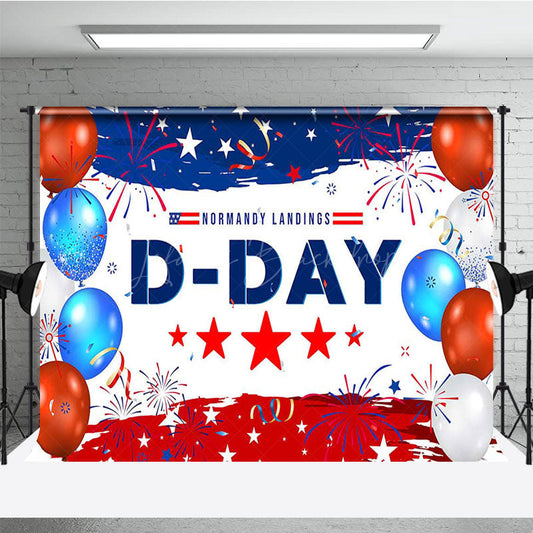 Lofaris Red White Blue Balloon Normandy Landings D Day Backdrop