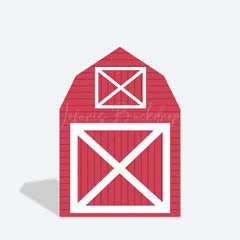 Lofaris Red White Farm House Barn Door Arch Party Backdrop