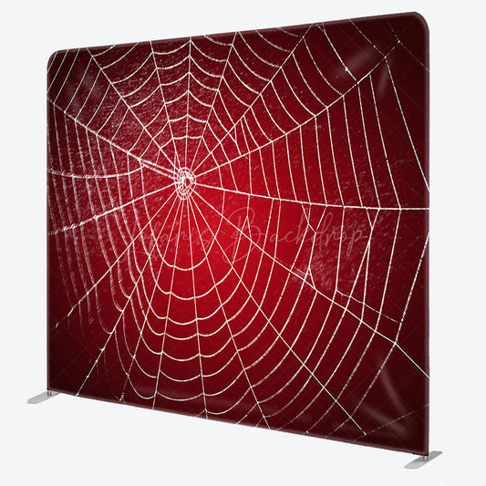 Lofaris Red White Super Spider Wab Square Tension Backdrop