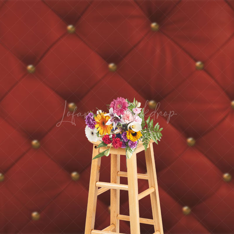 Lofaris Regular Burgundy Grid Photography Studio Backdrop