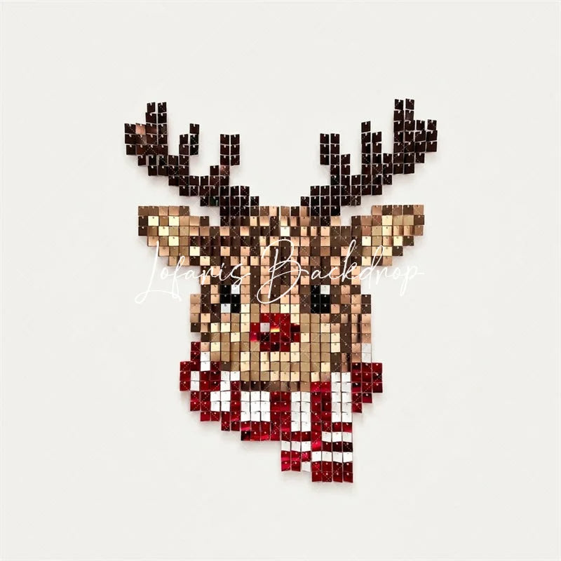 Lofaris Reindeer Shimmer Wall Backdrop Festive Christmas Winter Holiday Party Decor