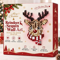 Lofaris Reindeer Shimmer Wall Backdrop Festive Christmas Winter Holiday Party Decor