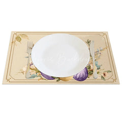 Lofaris Religious Easter Cross Bunny Set of 4 Placemats Purple Egg Floral Rabbit Table Mats for Holy Day