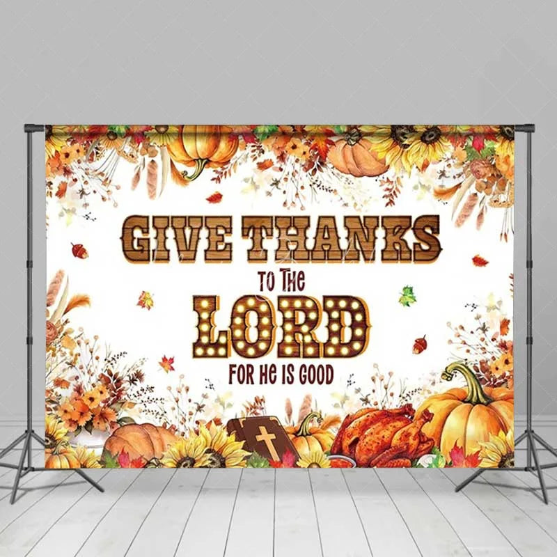 Lofaris Religious Thanksgiving Backdrop Give Thanks To The Lord Photography Background