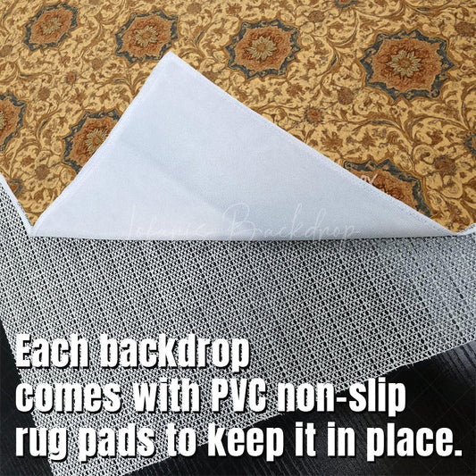 Lofaris Repeat Slovakia Gold Fabric Floor Backdrop For Photo