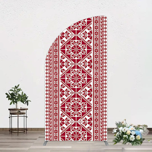 Lofaris Repeated Slovakia Pattern Birthay Half Moon Arch Backdrop