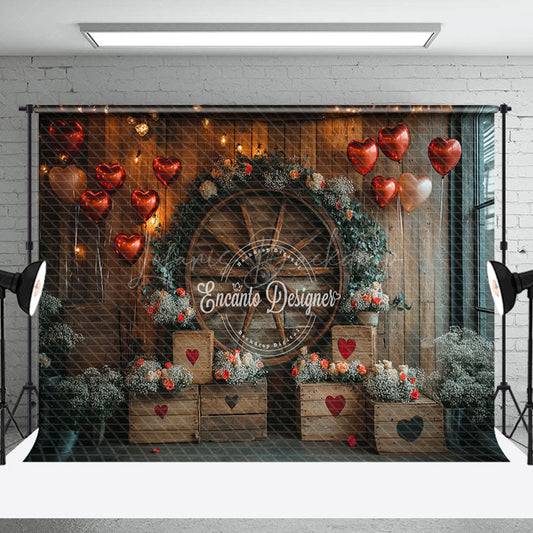 Lofaris Retro Brown Wall Balloons Greenery Floral Backdrop