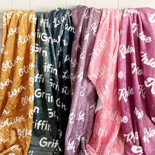 Lofaris Retro Customized Name Sherpa Boho Kids Blanket