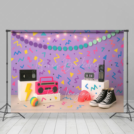 Lofaris Retro Dance Graffiti Wall Photo Cake Smash Backdrop