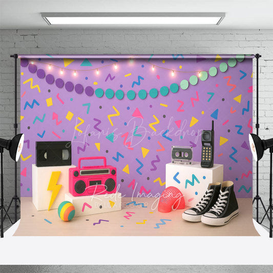 Lofaris Retro Dance Graffiti Wall Photo Cake Smash Backdrop