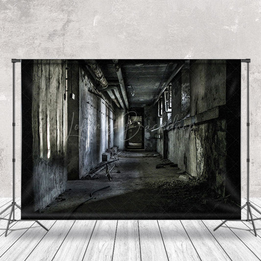 Lofaris Retro Dark Abandoned Corridor Architecture Backdrop