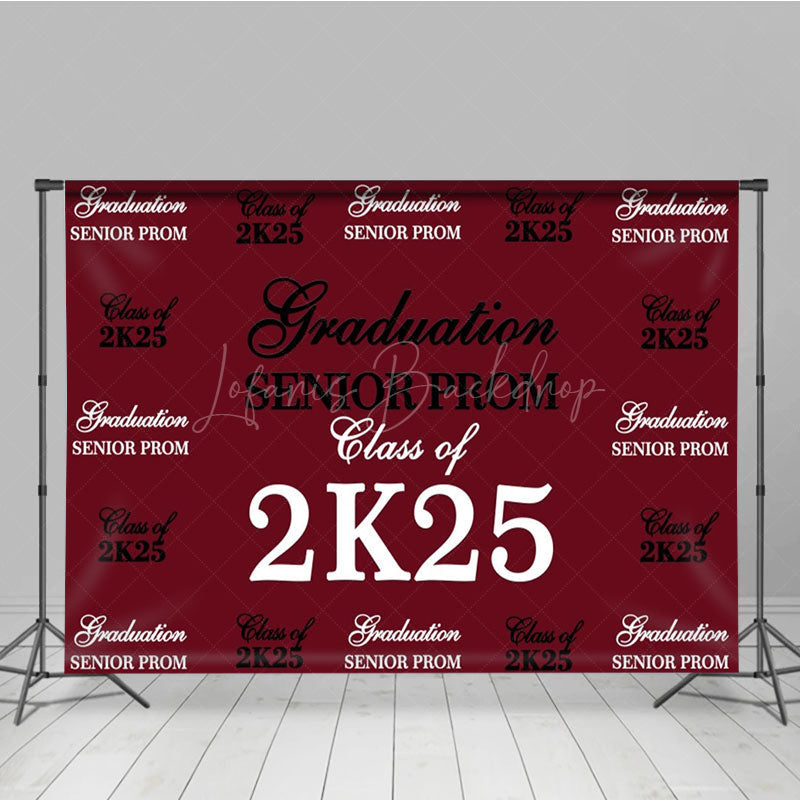 Lofaris Retro Dark Red Step And Repeat Graduation Backdrop
