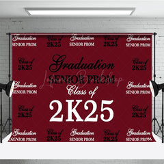 Lofaris Retro Dark Red Step And Repeat Graduation Backdrop