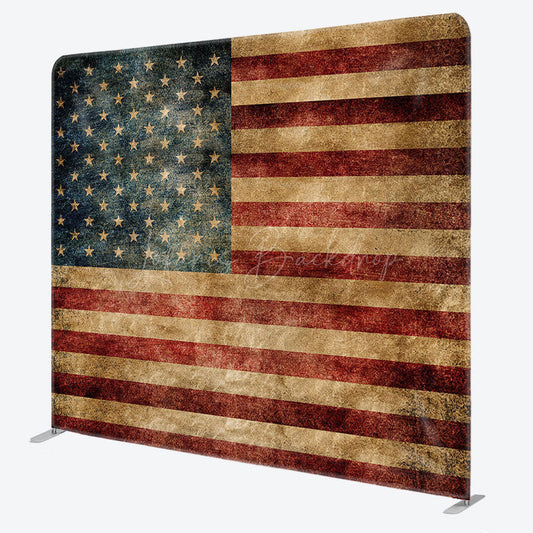 Lofaris Retro Faded Usa Flag Square Double-Sided Backdrop