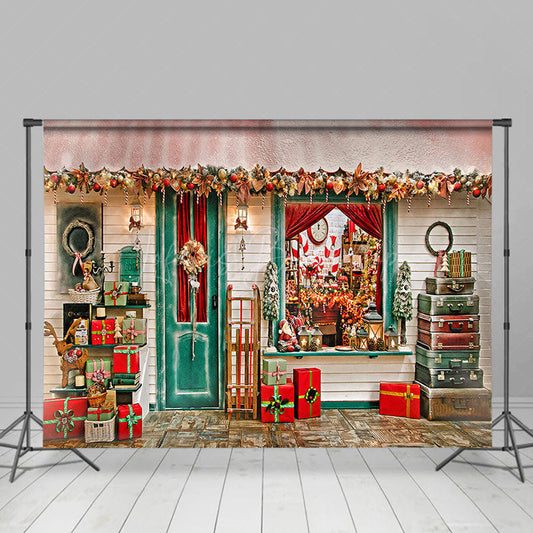 Lofaris Retro Festive Christmas Vibe Santa Workshop Backdrop