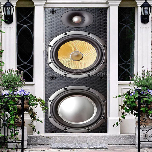 Lofaris Retro Gray Floor-Standing Speaker Party Door Cover