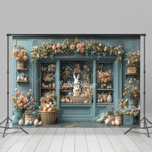 Lofaris Retro Green Floral Decorative Wall Easter Backdrop