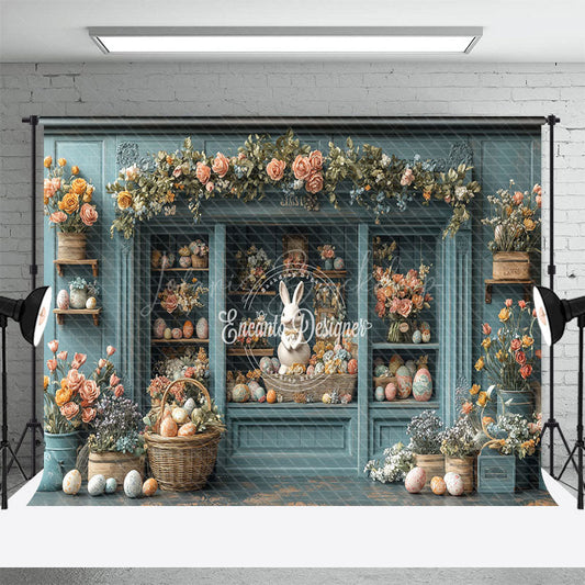 Lofaris Retro Green Floral Decorative Wall Easter Backdrop