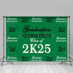 Lofaris Retro Green Step And Repeat Congrats Grad Backdrop