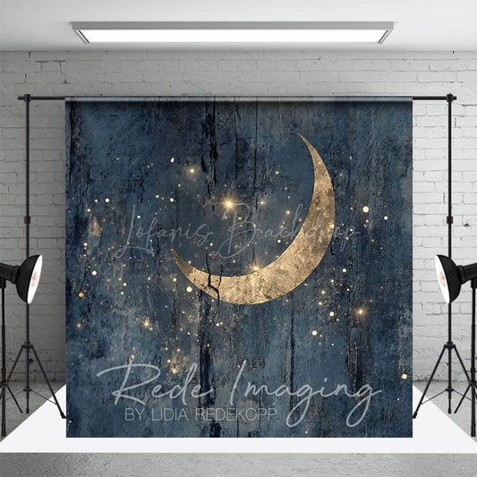 Lofaris Retro Grey Gold Mystical Moon Fine Art Photo Backdrop