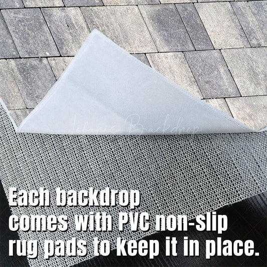 Lofaris Retro Grey White Paving Stones Fabric Floor Mat