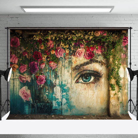 Lofaris Retro Lady Floral Fine Art Photography Backdrop