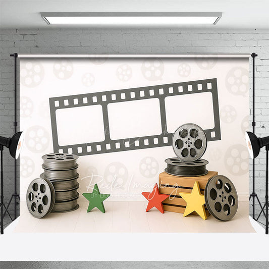 Lofaris Retro Movie Theme Sweet Star Cake Smash Backdrop