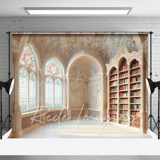 Lofaris Retro Mural Fancy Room Bookshelf Window Photo Backdrop