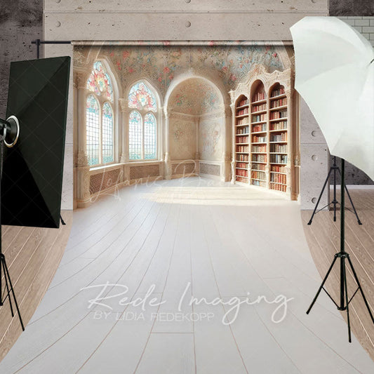 Lofaris Retro Mural Fancy Room Bookshelf Window Sweep Backdrop