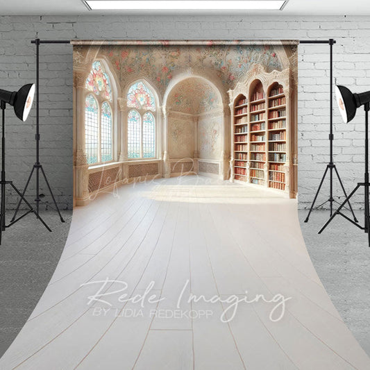 Lofaris Retro Mural Fancy Room Bookshelf Window Sweep Backdrop