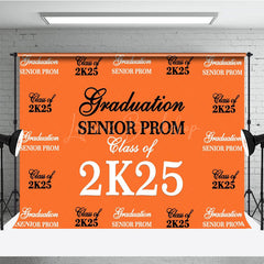 Lofaris Retro Orange Step And Repeat Congrats Grad Backdrop