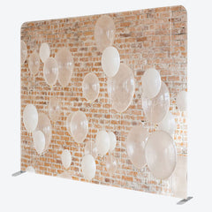 Lofaris Retro Red Bricks Wall Balloons Pillow Case Backdrop