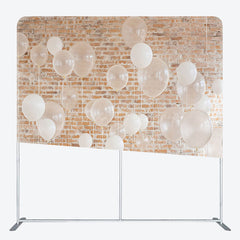 Lofaris Retro Red Bricks Wall Balloons Pillow Case Backdrop