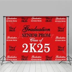 Lofaris Retro Red Step And Repeat Congrats Grad Backdrop