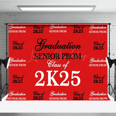 Lofaris Retro Red Step And Repeat Congrats Grad Backdrop
