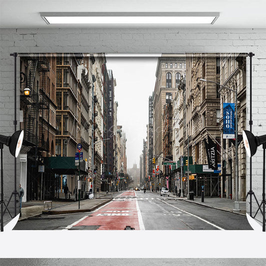 Lofaris Retro Street Building Architecture Photo Backdrop