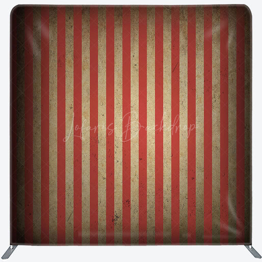 Lofaris Retro Striped Circus Carnival Square Tension Backdrop