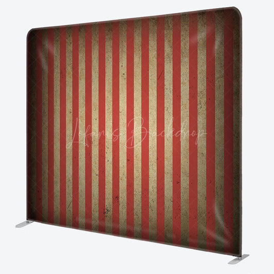 Lofaris Retro Striped Circus Carnival Square Tension Backdrop