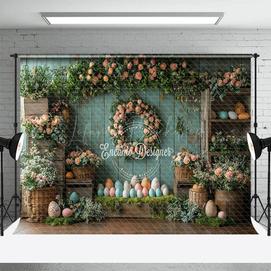 Lofaris Retro Wall Garland Color Eggs Easter Photo Backdrop
