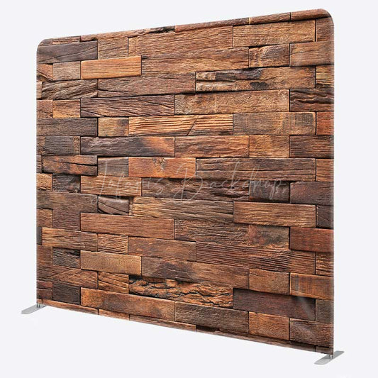 Lofaris Retro Wooden Brick Wall Photo Pillow Case Backdrop