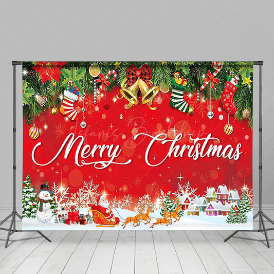 Lofaris Rich Christmas Pattern Happy Holiday Winter Backdrop