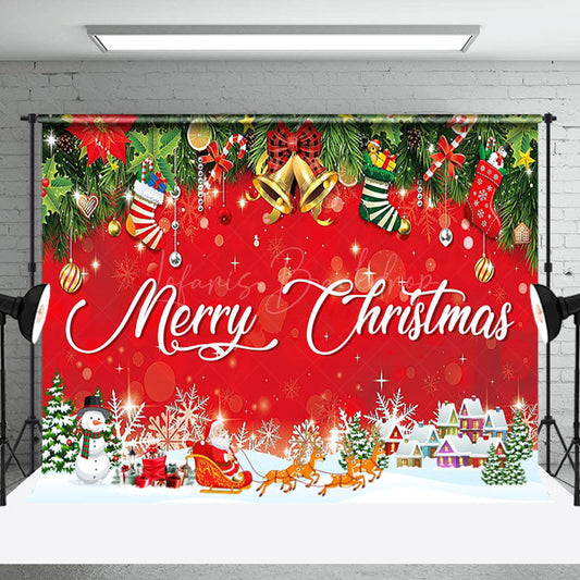 Lofaris Rich Christmas Pattern Happy Holiday Winter Backdrop