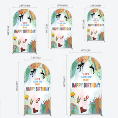 Lofaris Rock Climbing Arch Backdrop Let’s Climb and Play Birthday Party Supplies Decor
