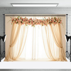 Lofaris Romantic Angelic Floral Windows Wedding Backdrop