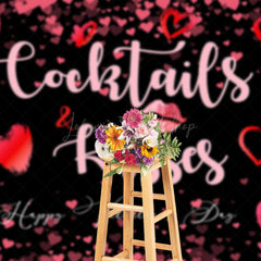 Lofaris Romantic Cocktails Kisses Valentines Day Backdrop