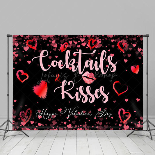 Lofaris Romantic Cocktails Kisses Valentines Day Backdrop