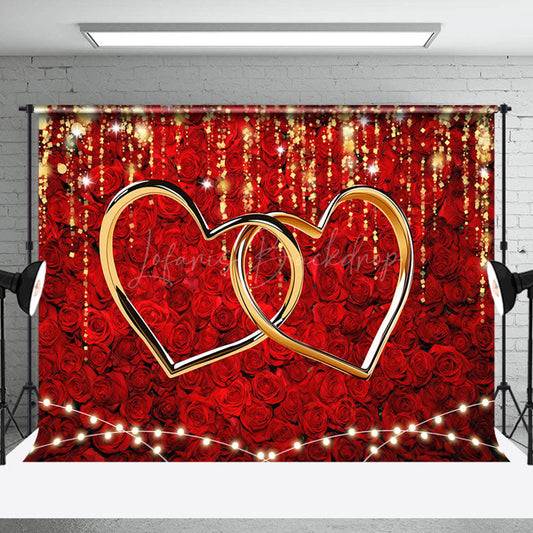 Lofaris Romantic Dense Rose Lighted Valentines Day Backdrop