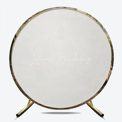 Lofaris Romantic Enchanted Forest Wedding Round Backdrop with Blush Pink Roses Elegant Sheer Drapes and Warm Lanterns