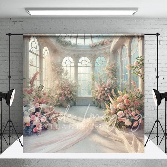 Lofaris Romantic Floral Fancy Room Wedding Photo Backdrop